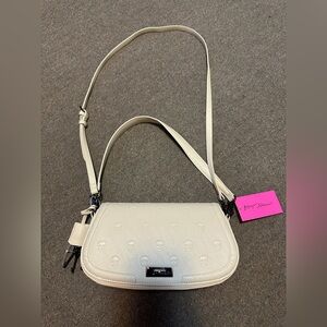 Betsey Johnson Embossed Skull Crossbody Bag Handbag Dead XO Marci Chalk White